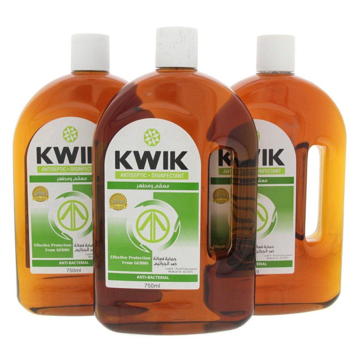 Kwik Antiseptic Liquid Disinfectant 750ml x 3pcs
