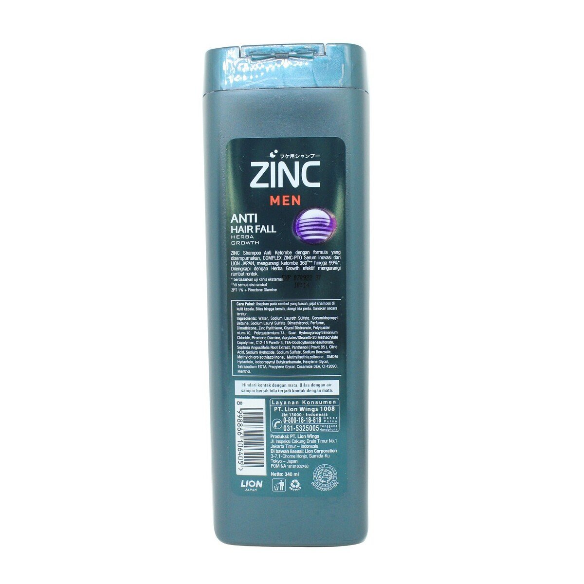Zinc Shampoo Men Anti Hairfall Botol 340ml