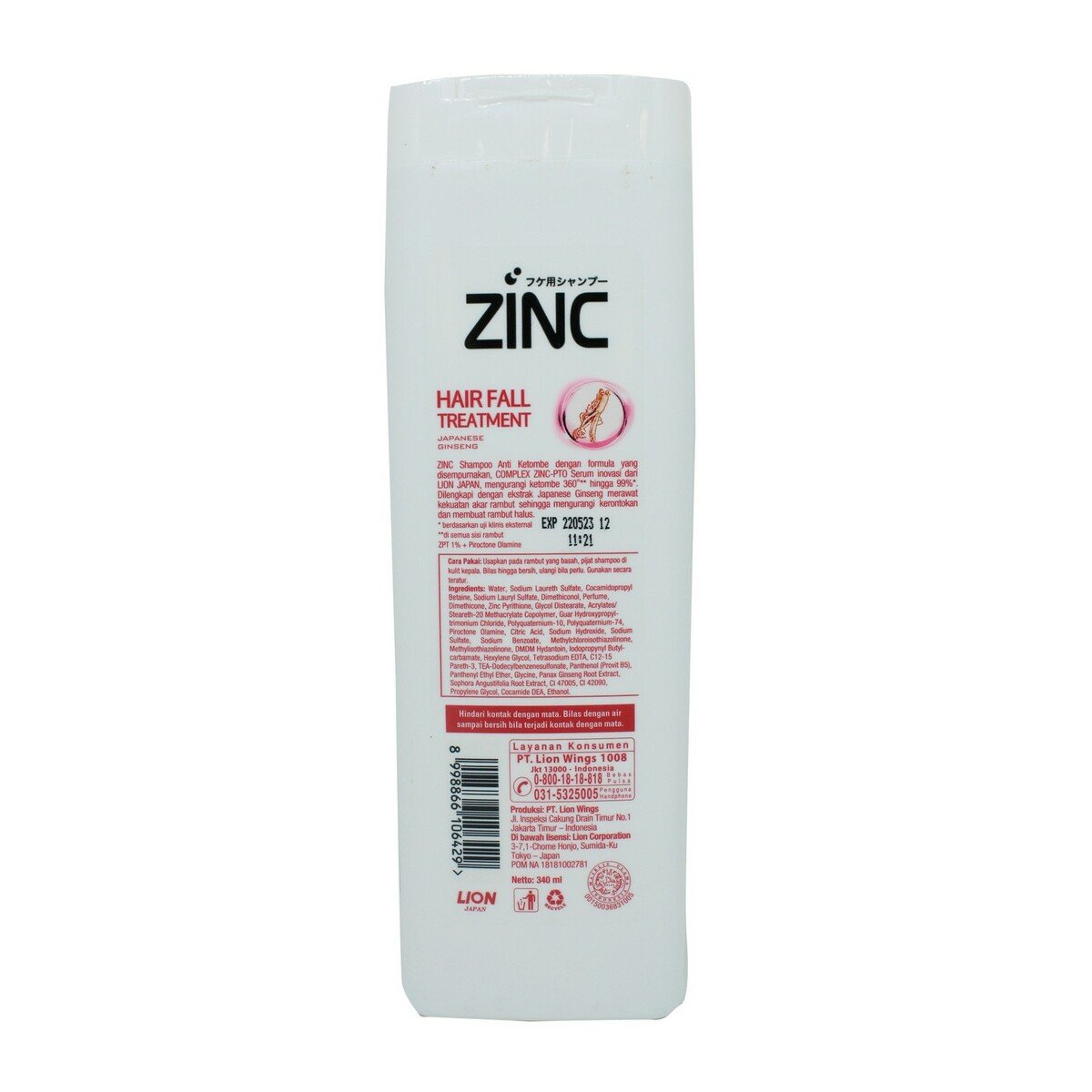 Zinc Shampo Hairfoil Treatment Botol 340ml