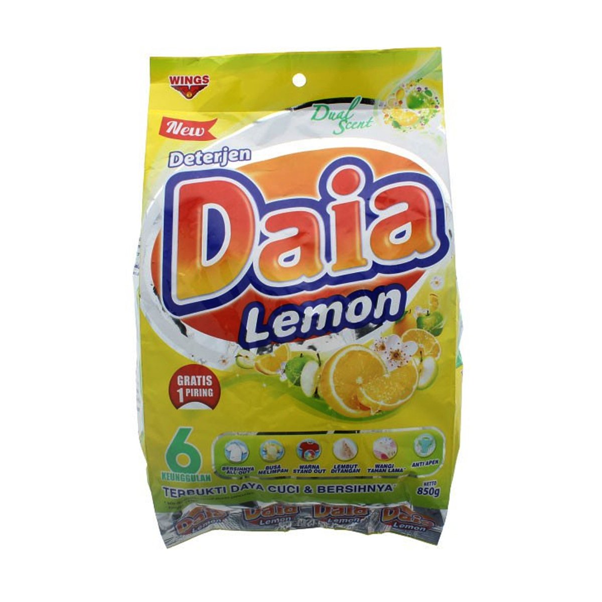 Daia Detergent Lemon Bag 850g