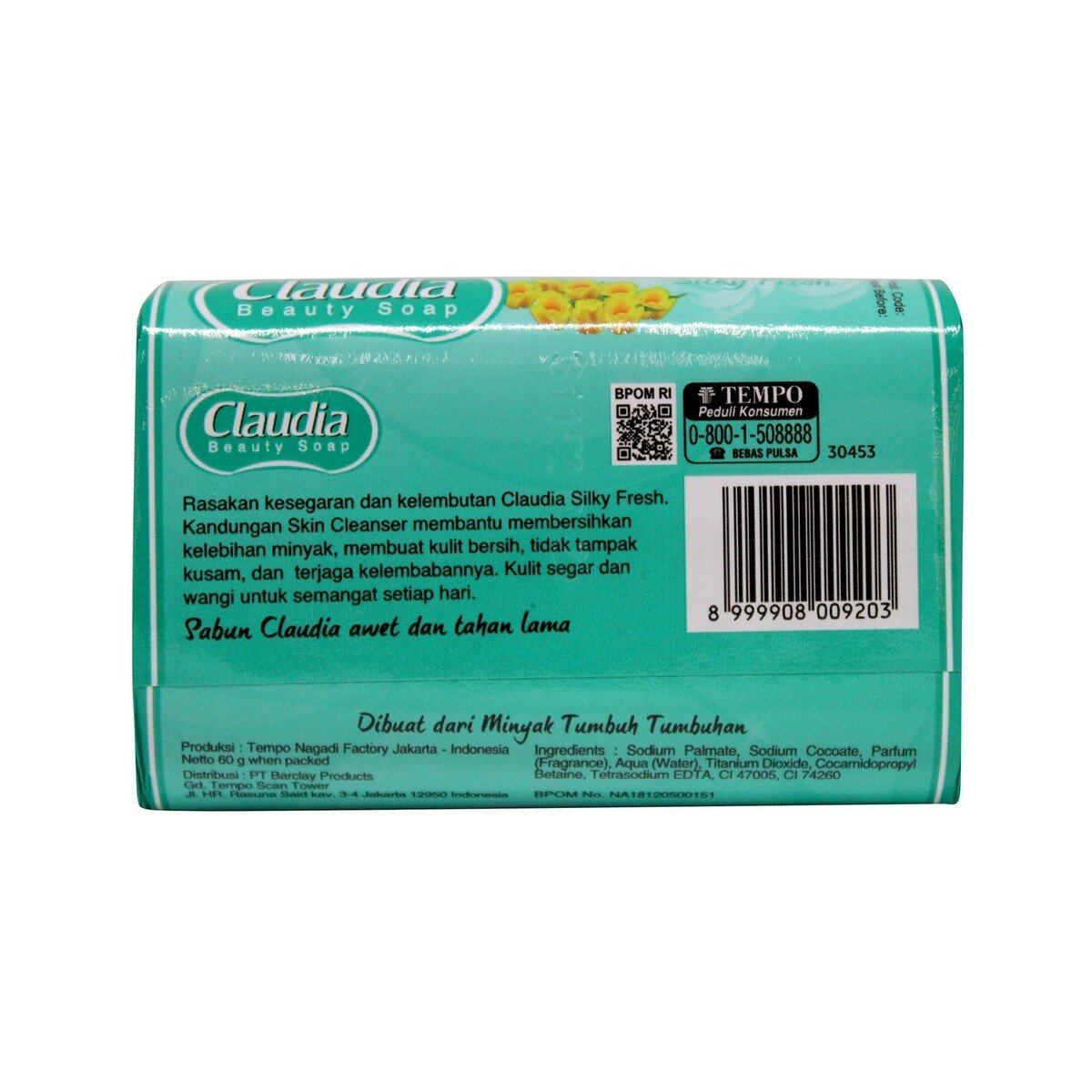 Claudia Bar Soap Silky Fresh 60g