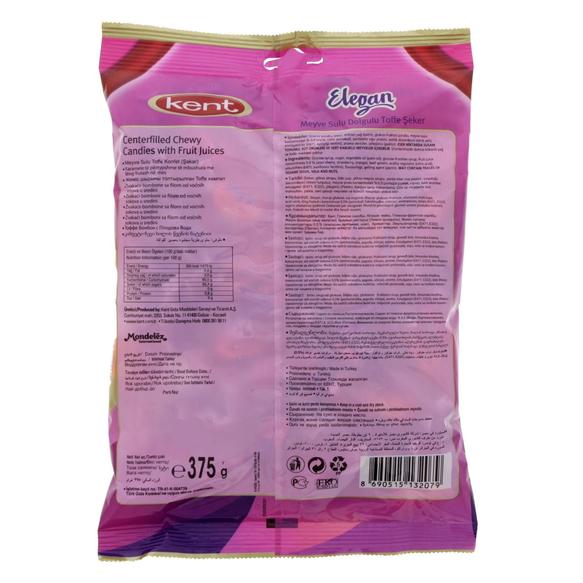 Kent Elegant Center Filled Chewy Candies With Fruit Juice 375 g