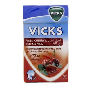 Vicks Wild Cherry & Eucalyptus Throat Drops 40 g