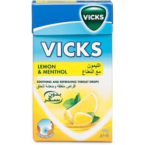 Vicks Lemon & Menthol Throat Drops 40g