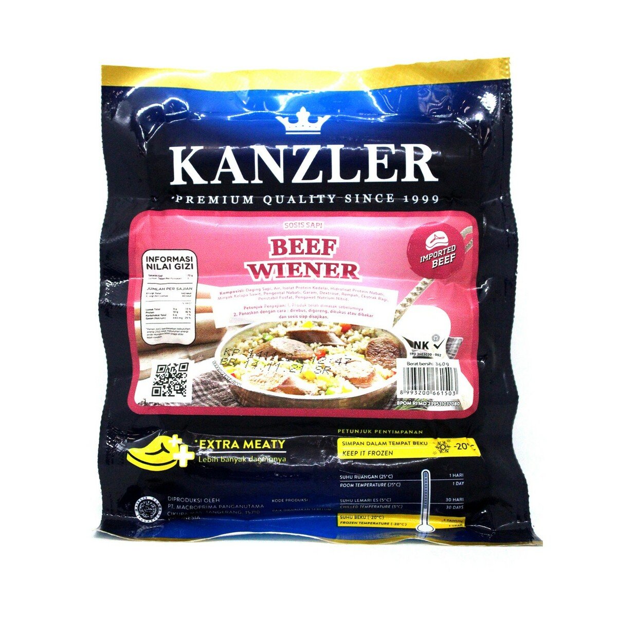 Kanzler Beef Wiener 360g