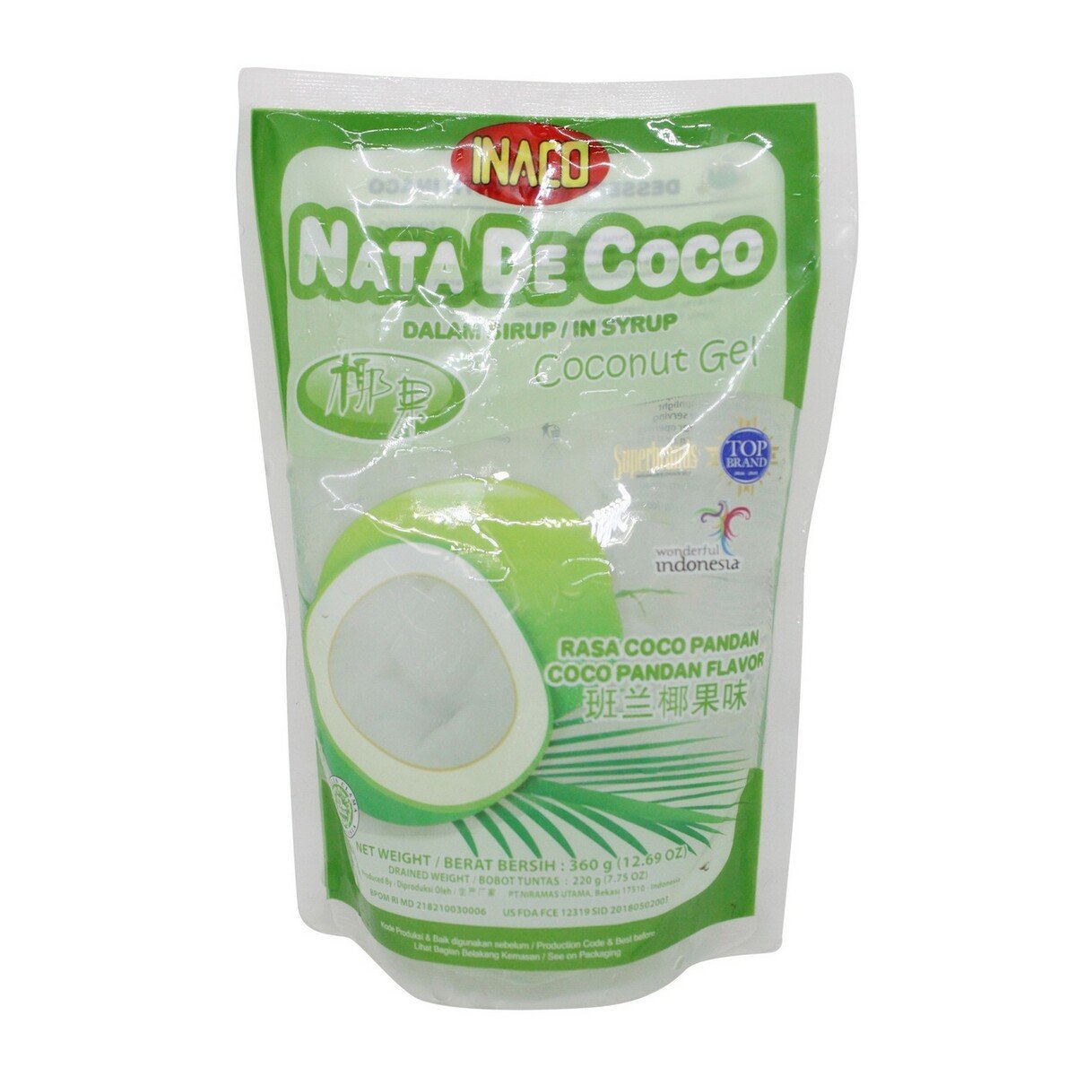 Inaco Nata De Coco Sirup Cocopandan 360g