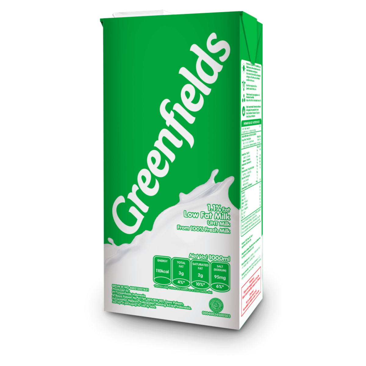 Greenfields UHT Milk Low Fat 1Litre