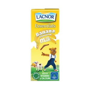 Buy Lacnor Essentials Banana Flavoured Milk 8 x 180 ml Online at Best Price | UHT flavoured milk drink | Lulu UAE in UAE