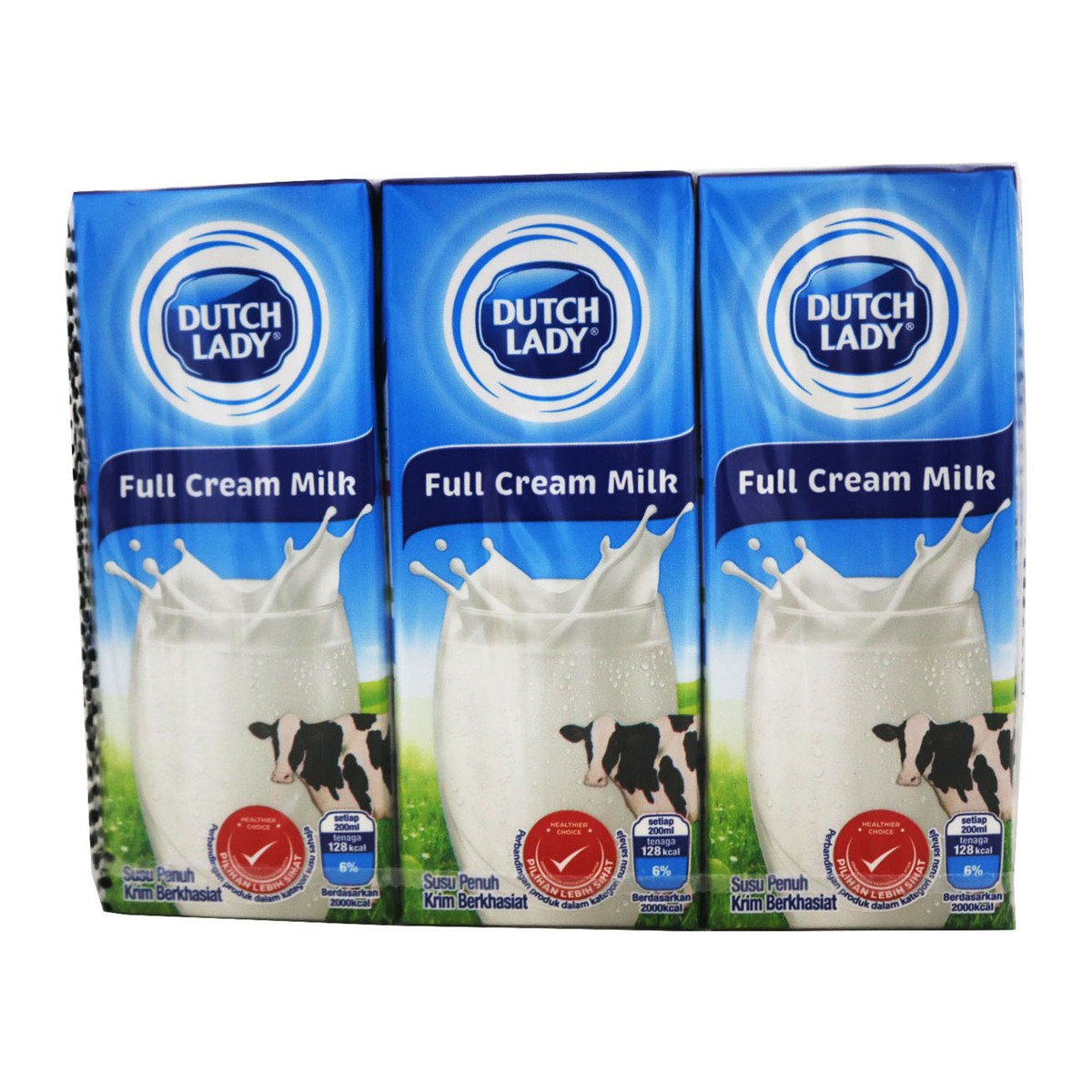 Dutch Lady Uht Milk Full Cream 6 x 200ml