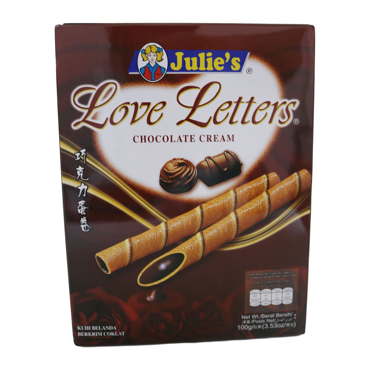 Julies Love Letter Chocolate Biscuits 100g