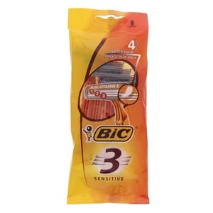 اشتري قم بشراء Bic 3 Sensitive Disposable Razor 4 pcs Online at Best Price من الموقع - من لولو هايبر ماركت Razor Disposable في الامارات