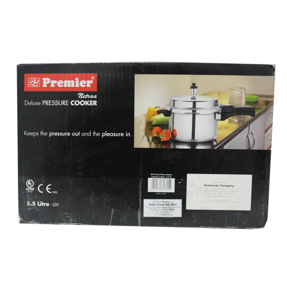 Premier Aluminium Pressure Cooker 5.5Litre-6