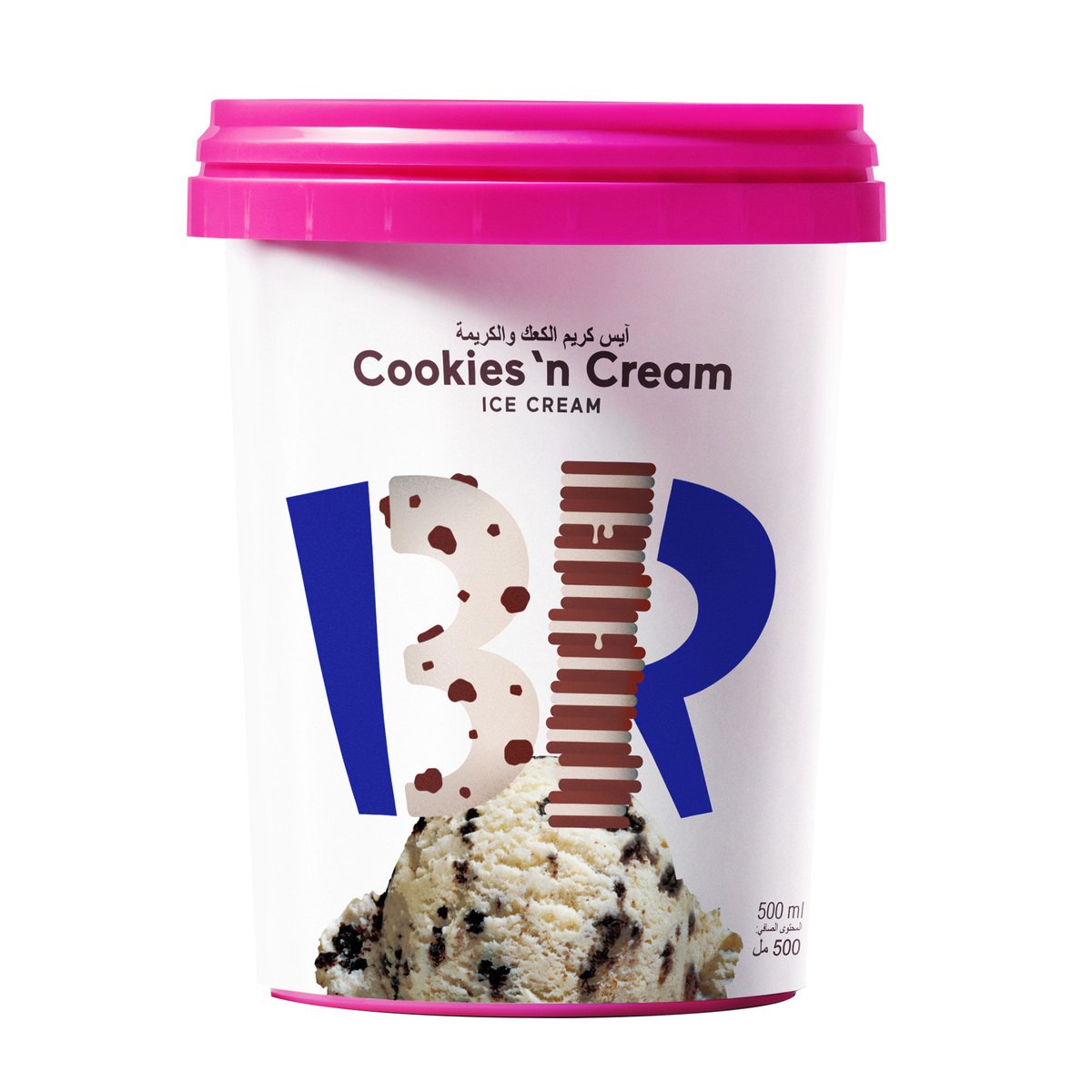 Buy Baskin Robbins Cookies N Cream Ice Cream 500 ml Online at Best Price | Ice Cream Take Home | Lulu Kuwait in Saudi Arabia