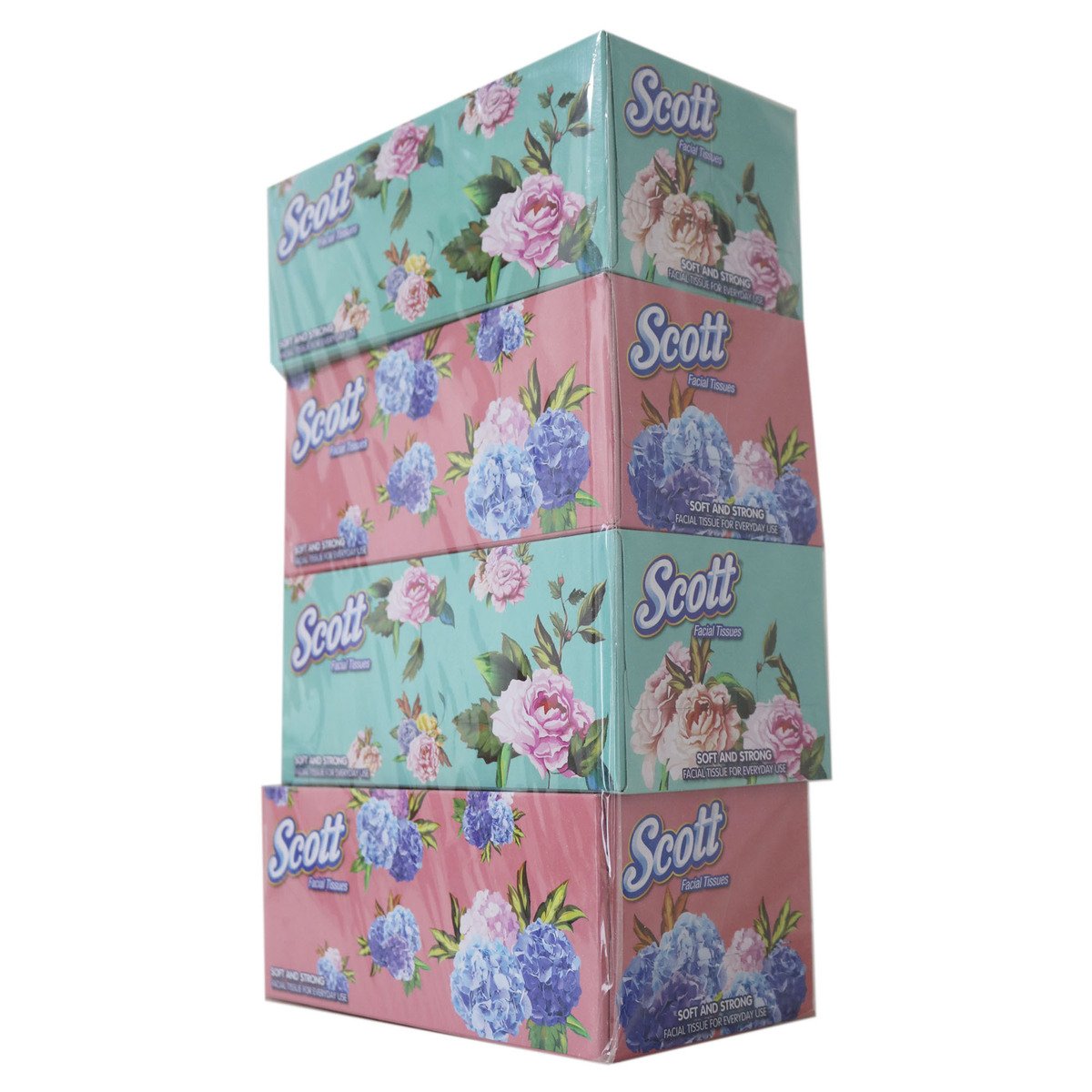 Scott Facial Tissue Box Floral 4 x 150sheets