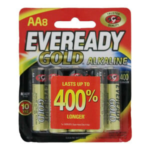 Eveready Battery Gold AA 8pcs