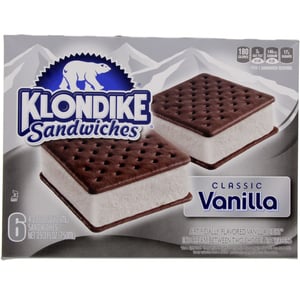 Klondike Classic Vanilla Ice Cream Sandwiches 6 pcs