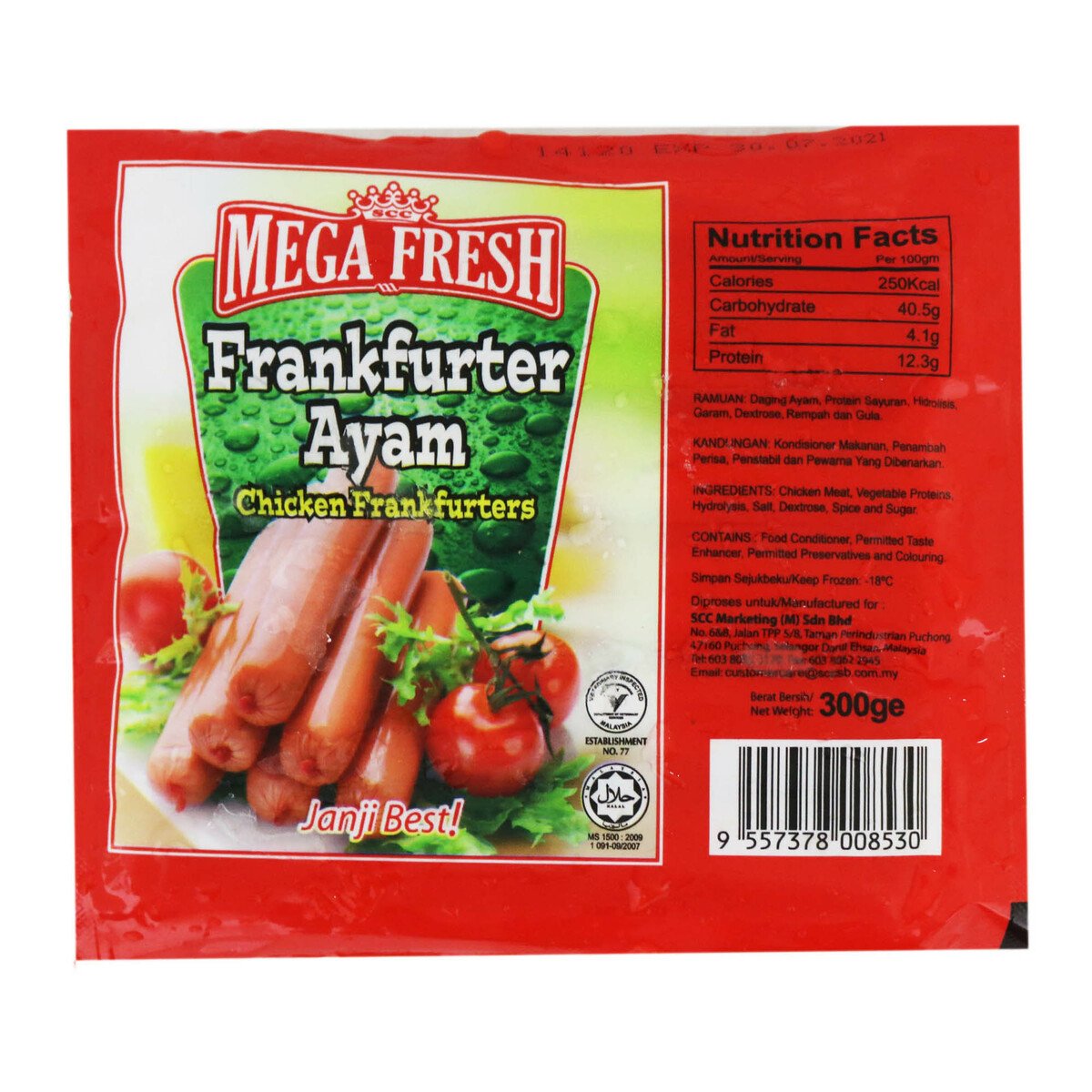 Mega Fresh Chicken Frankfurters 300g