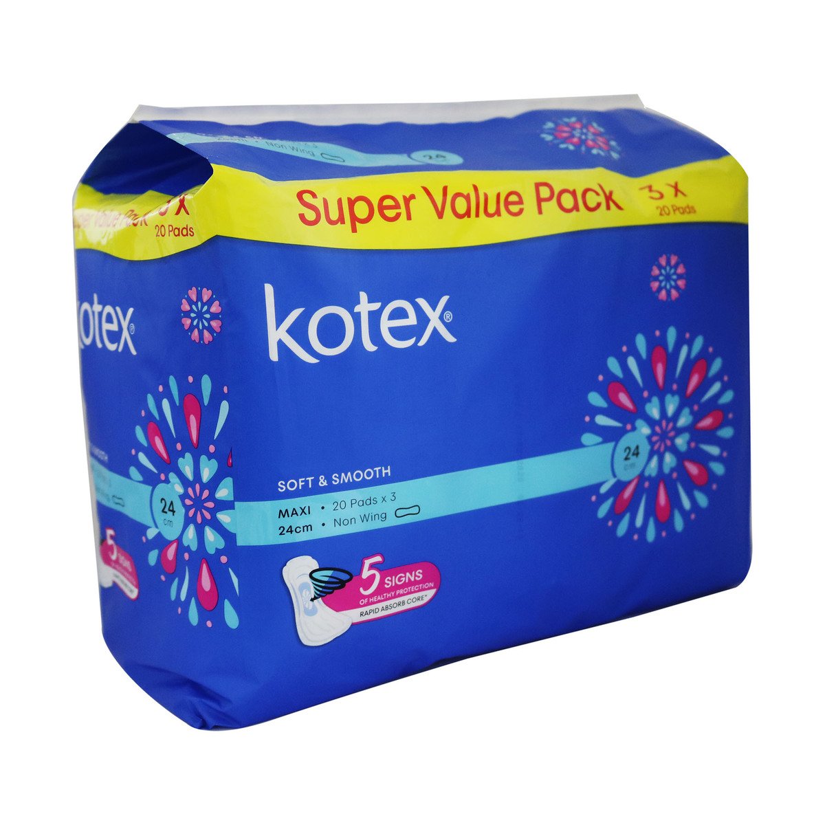 Kotex Soft Side Maxi Nonwing 3 x 20 Counts