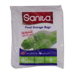Sanita Food Storage Bags Small No. 8 Size 33 x 21cm 40pcs