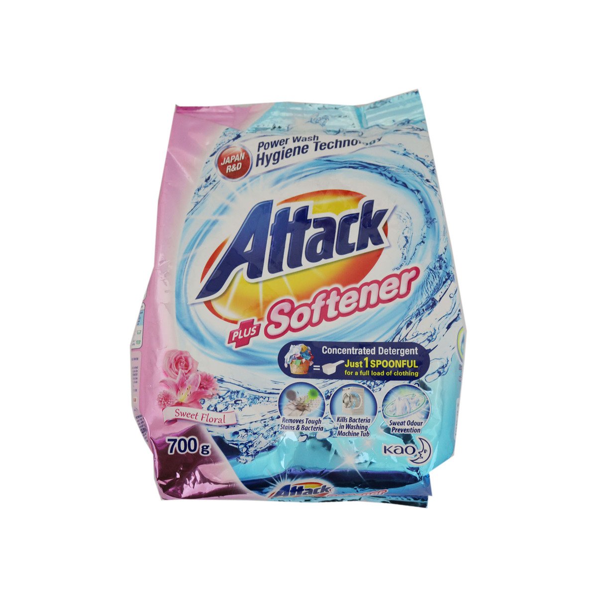 Attack Floral Detergent Plus Softener Washing Powder 700g