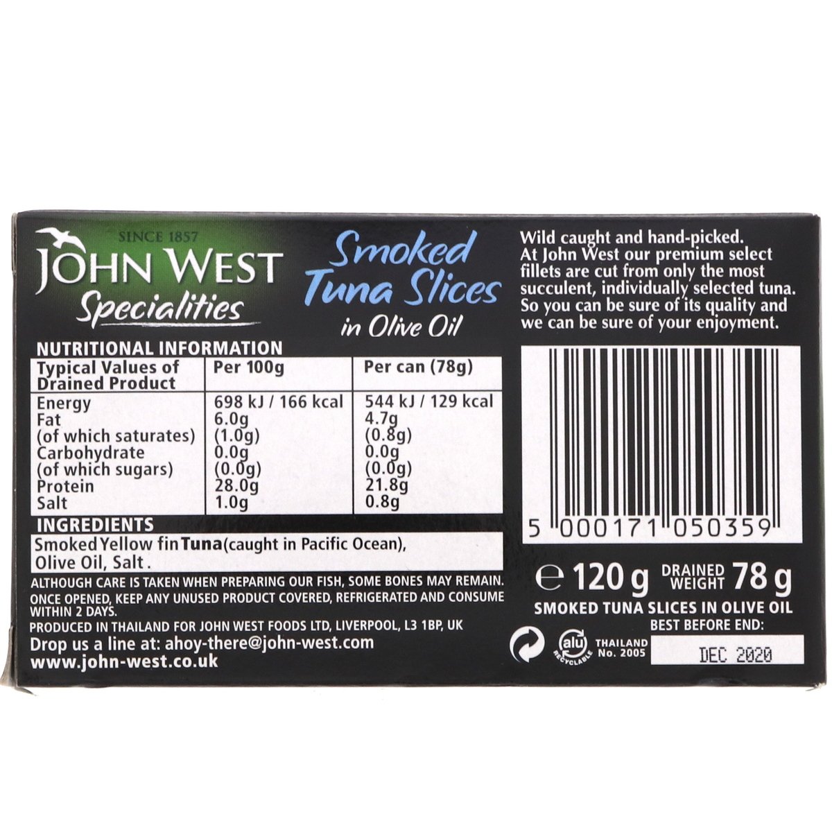 John West Smoked Tuna Slices In Olive Oil 120 g