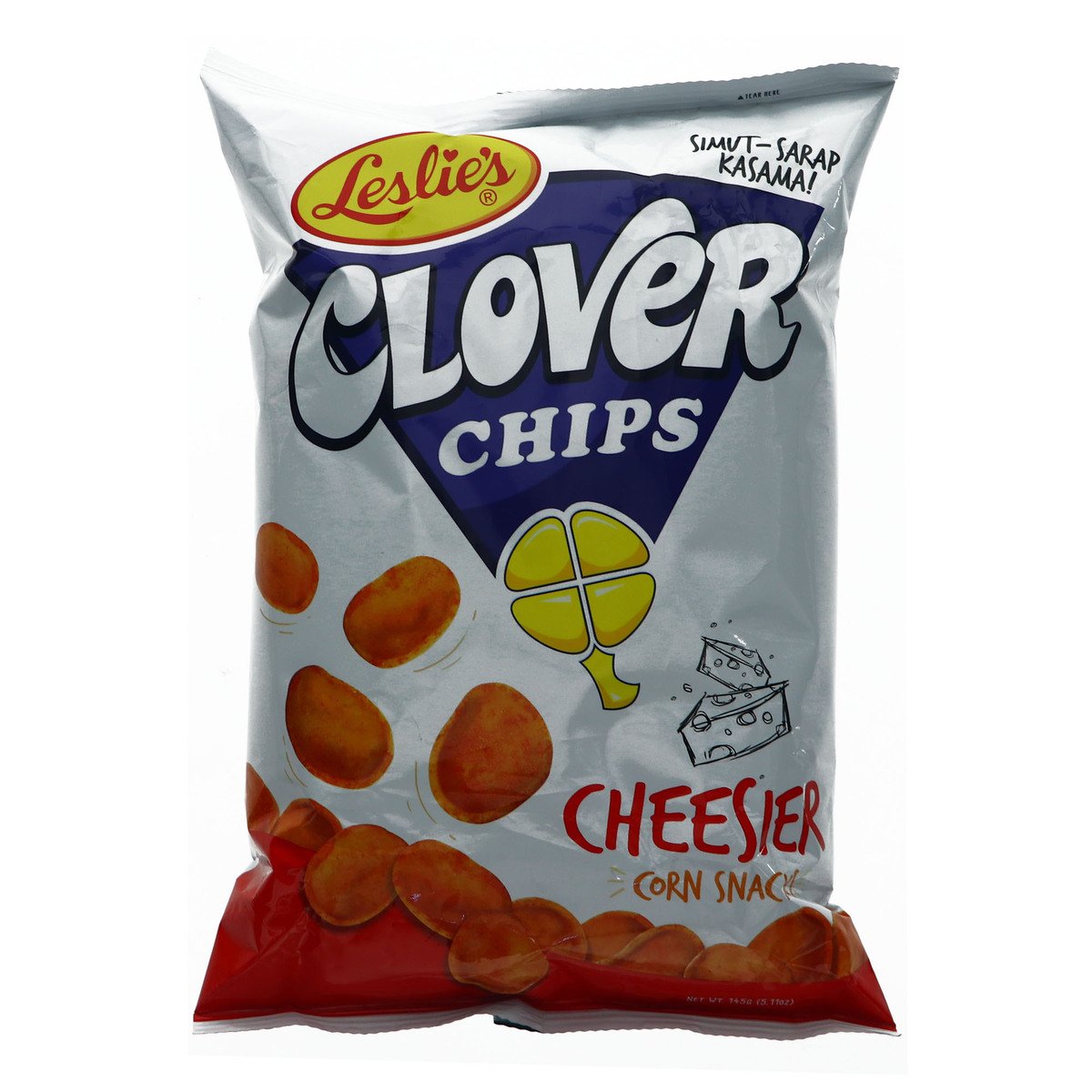 Leslie's Clover Chips Cheesier Corn Snack 145 g