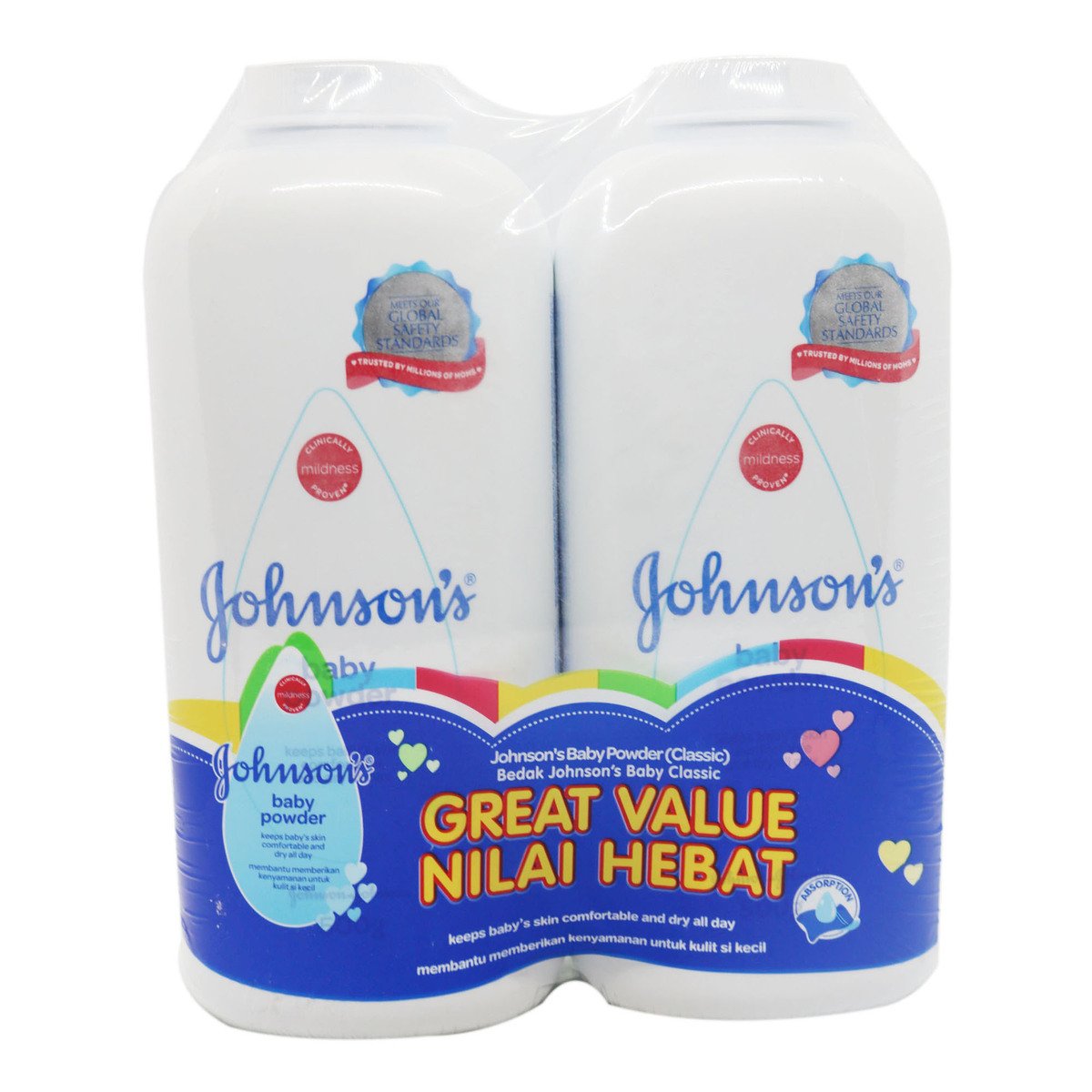 Johnson & Johnson Baby Powder Regular 500ml Twin Pack