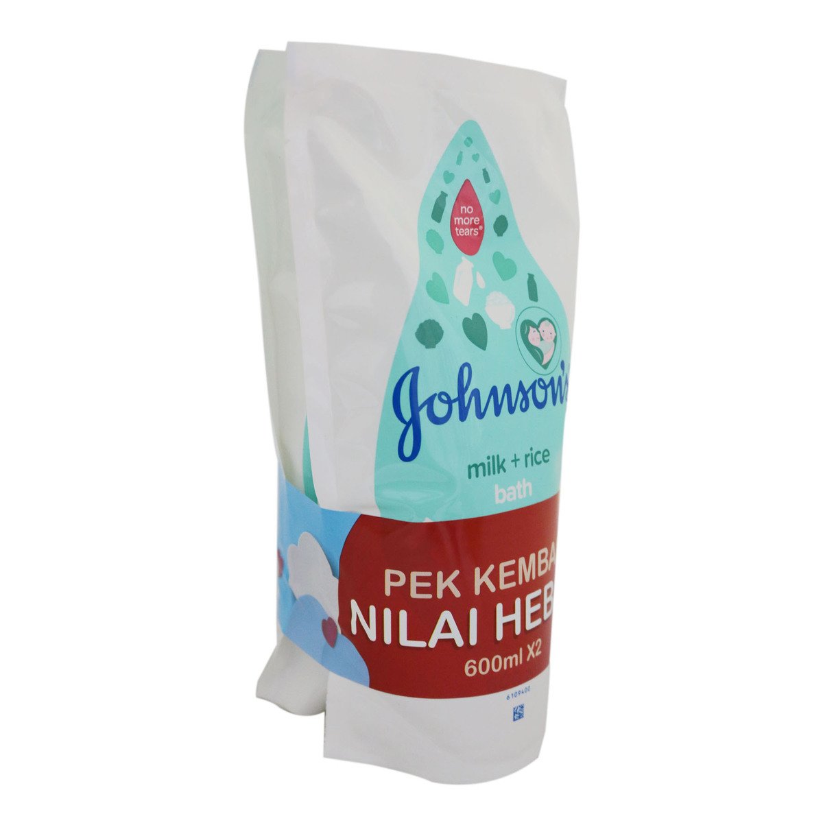 Johnson & Johnson Twin Pack Baby Milk Bath Refill 600ml
