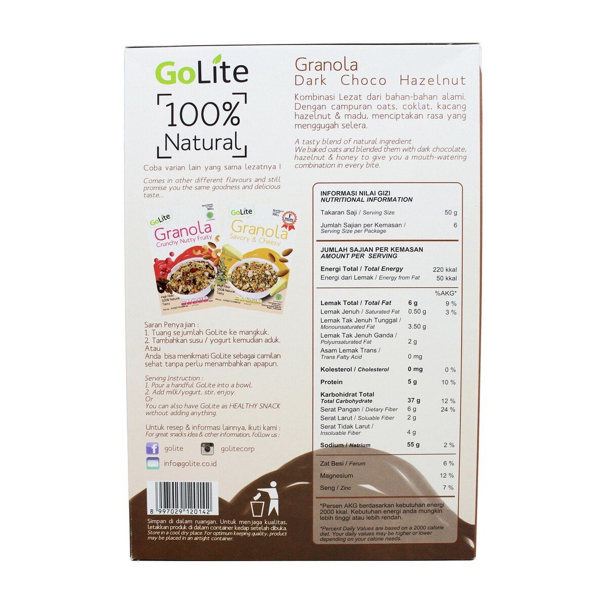 Golite Granola Cokelat Hazelnut 300g