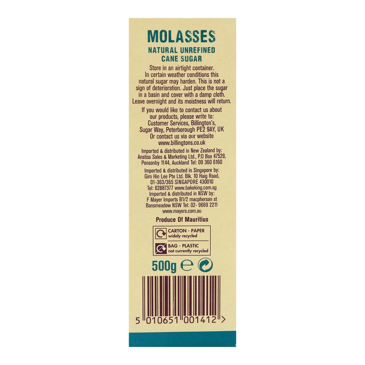 Billington's Molasses Sugar 500 g