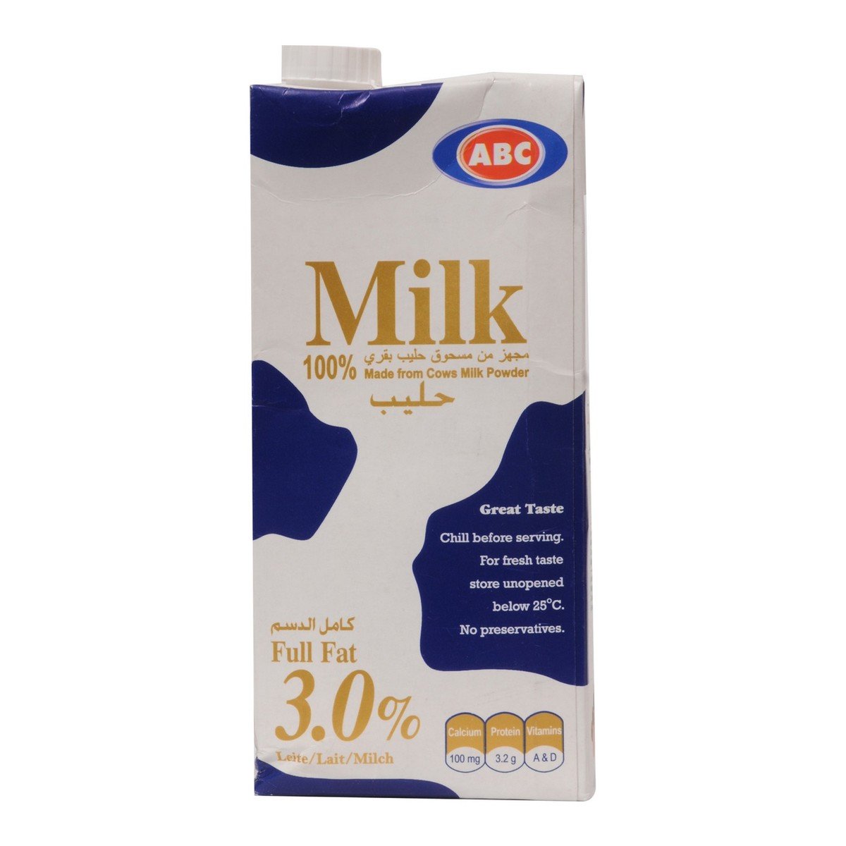 ABC Full Fat Milk 1Litre x 4 Pieces