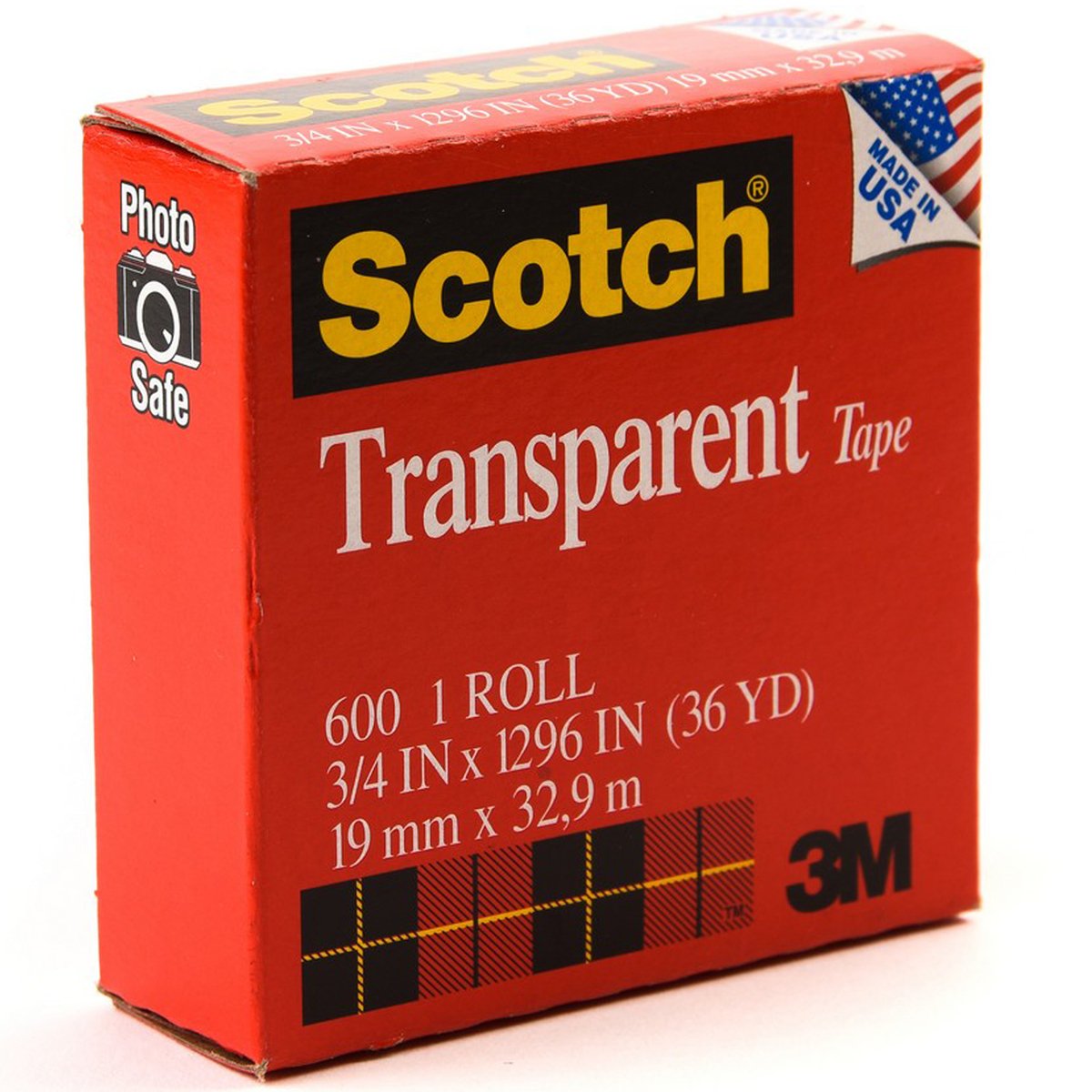 3M Scotch Transparent Tape, 3/4in x 36yards Small Core 1Pc