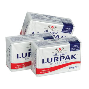 Lurpak Unsalted Butter Value Pack 3 x 200g