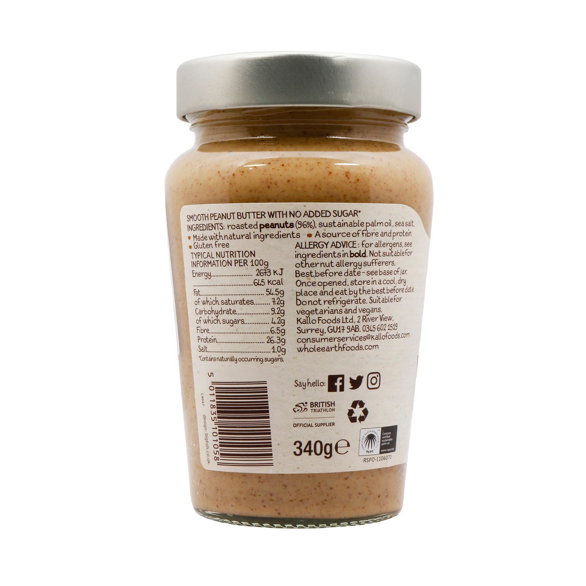 Whole Earth Smooth Original Delicious Peanut Butter 340 g