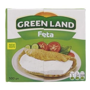 Buy Green Land Feta White Cheese Full Cream 500 g Online at Best Price | Soft Cheese | Lulu Kuwait in Kuwait