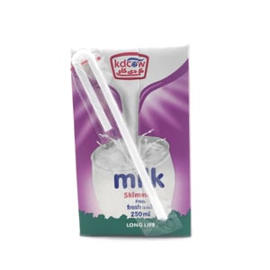 اشتري قم بشراء Kdcow Long Life Skimmed Milk 250ml Online at Best Price من الموقع - من لولو هايبر ماركت UHT Milk في الكويت