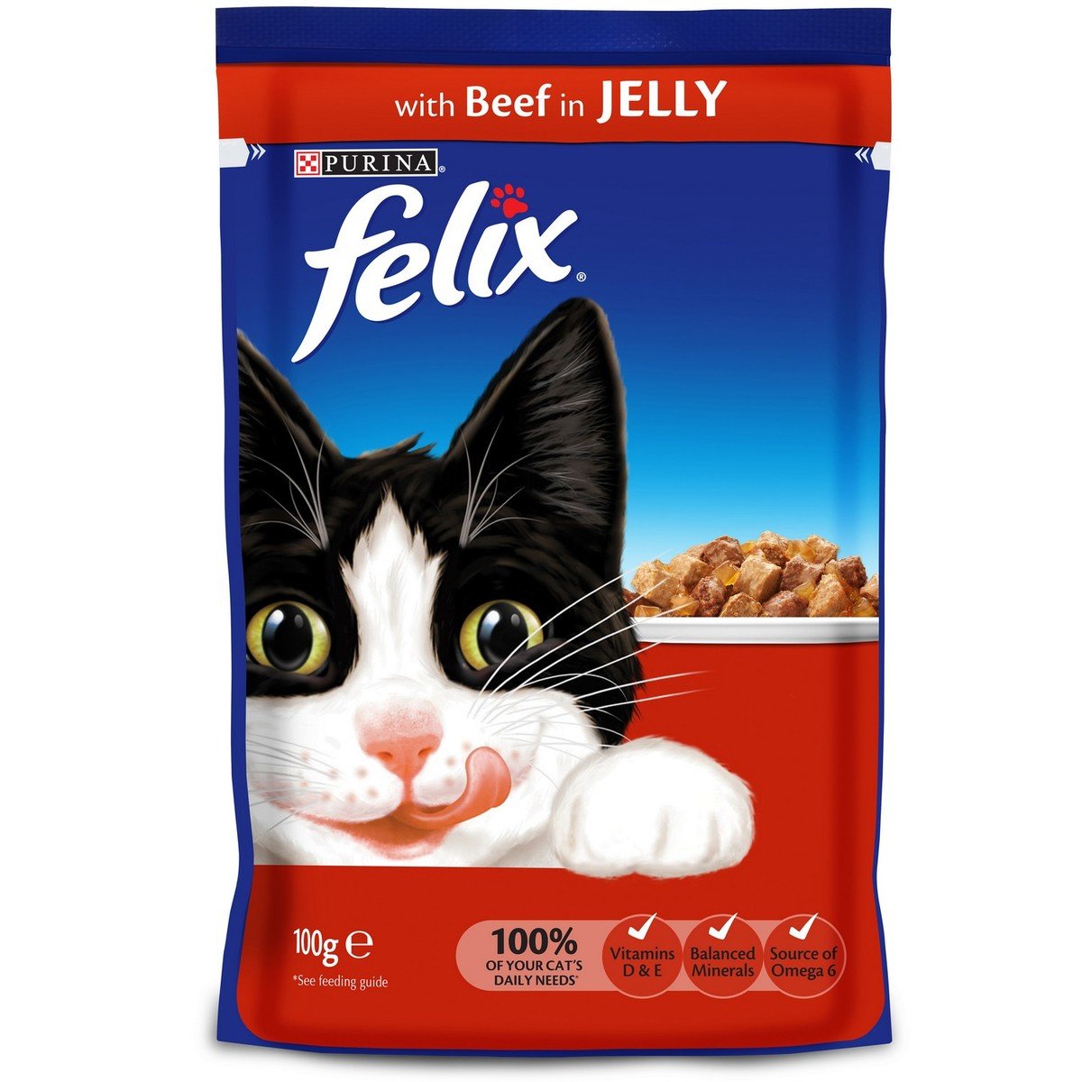 Purina Felix Cat Food With Beef In Jelly 100 g
