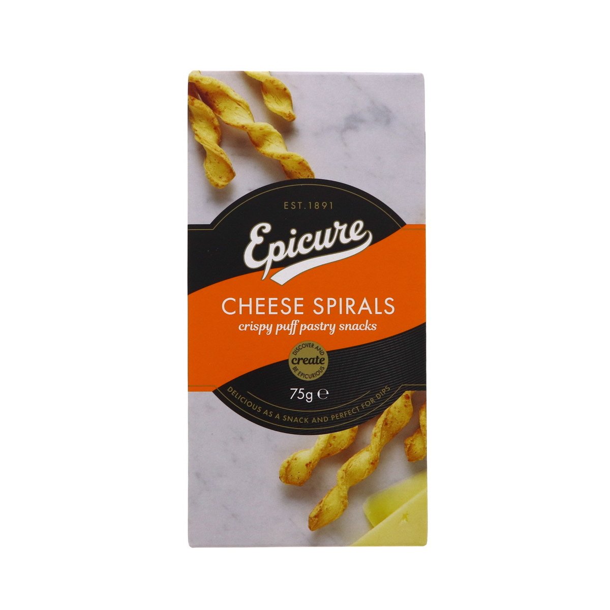 Buy Epicure Cheese Spirals Crispy Puff Pastry Snacks 75 g Online at Best Price | Other Crisps | Lulu KSA in UAE