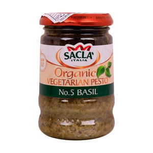 Sacla Organic Basil Pesto Vegetarian Recipe 190g