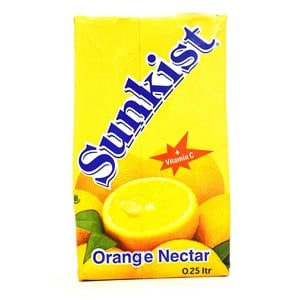 اشتري قم بشراء Sunkist Orange Nectar Juice 24 x 250ml Online at Best Price من الموقع - من لولو هايبر ماركت Fruit Juice Tetra في الكويت