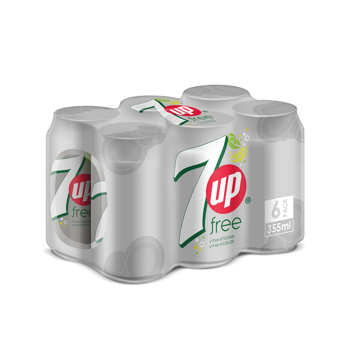 7UP Free Carbonated Soft Drink Can 6 x 355 ml