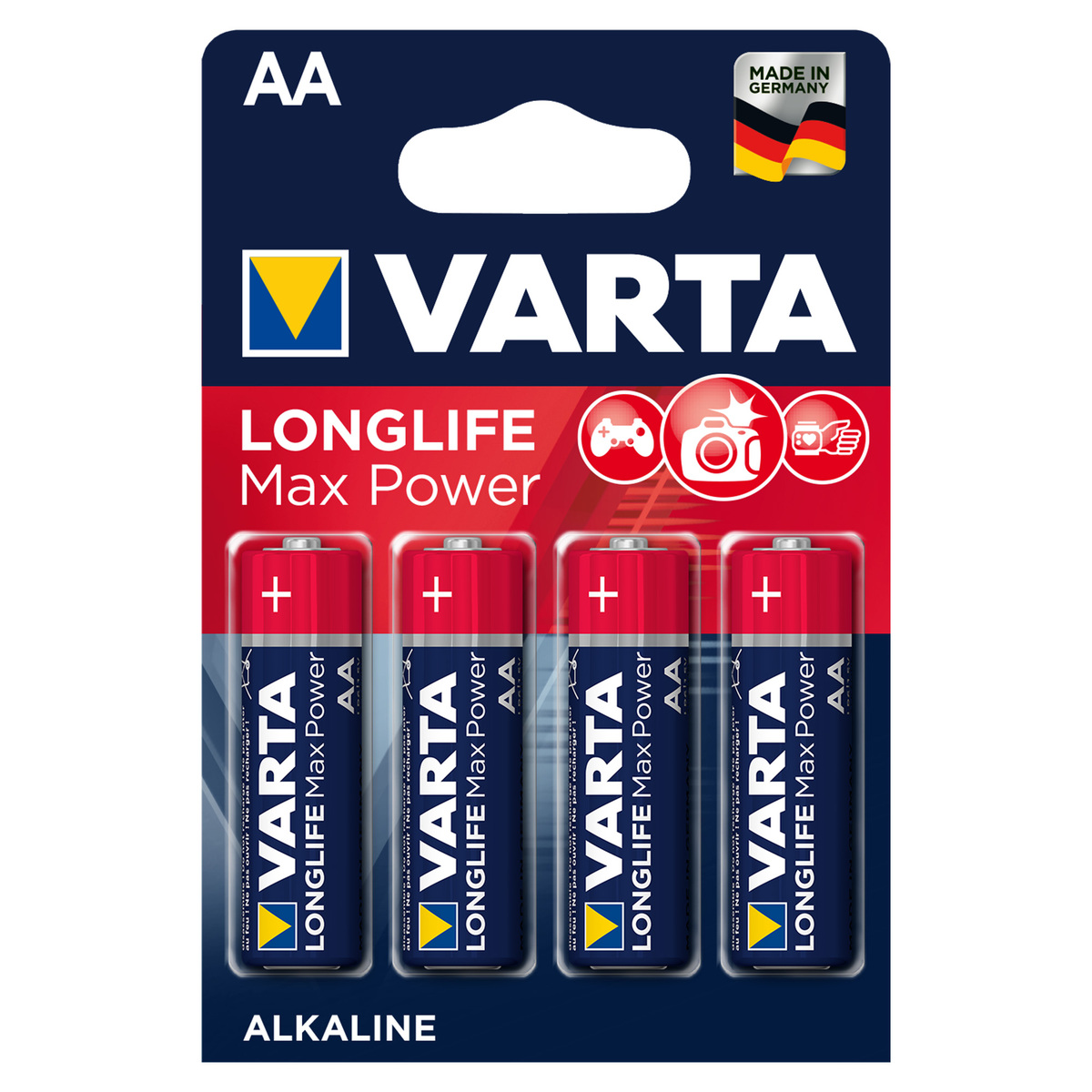 Varta Long Life Max Power AA بطارية قلوية 4 قطع
