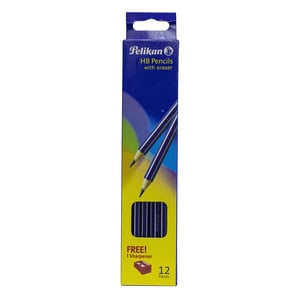 Pelikan HB Pencil 12pcs with Eraser + Sharpener