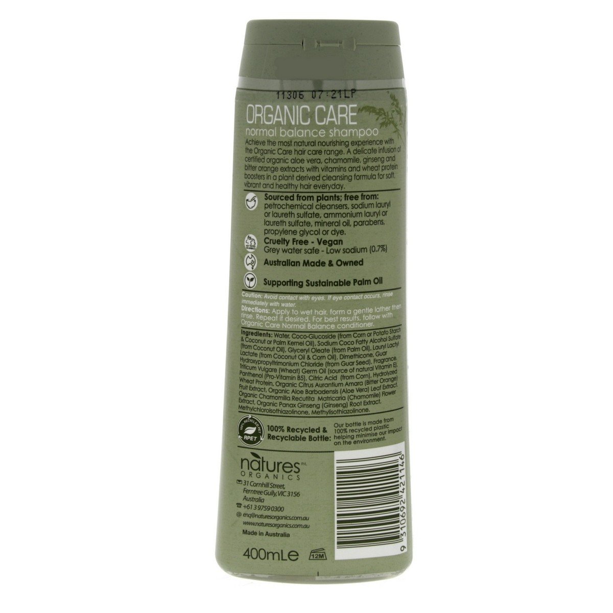 Organic Care Normal Balance Ultra Health Shampoo 400 ml