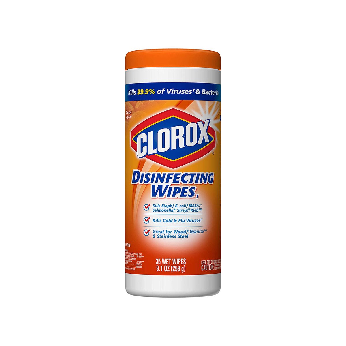 Clorox Disinfecting Wipes Orange Fusion Bleach Free 35pcs
