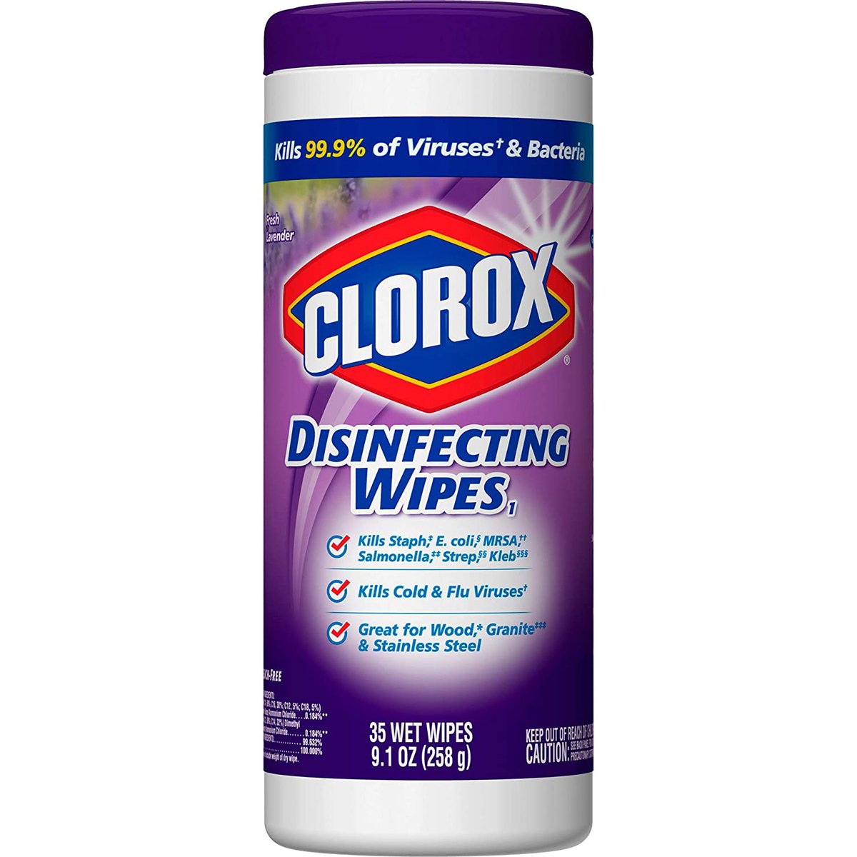 Clorox Disinfecting Wipes Lavender Scent Bleach Free 35pcs