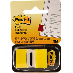 3M Post-it Flags & Markers- Yellow - 1inch x 1.7inch 50 Sheets