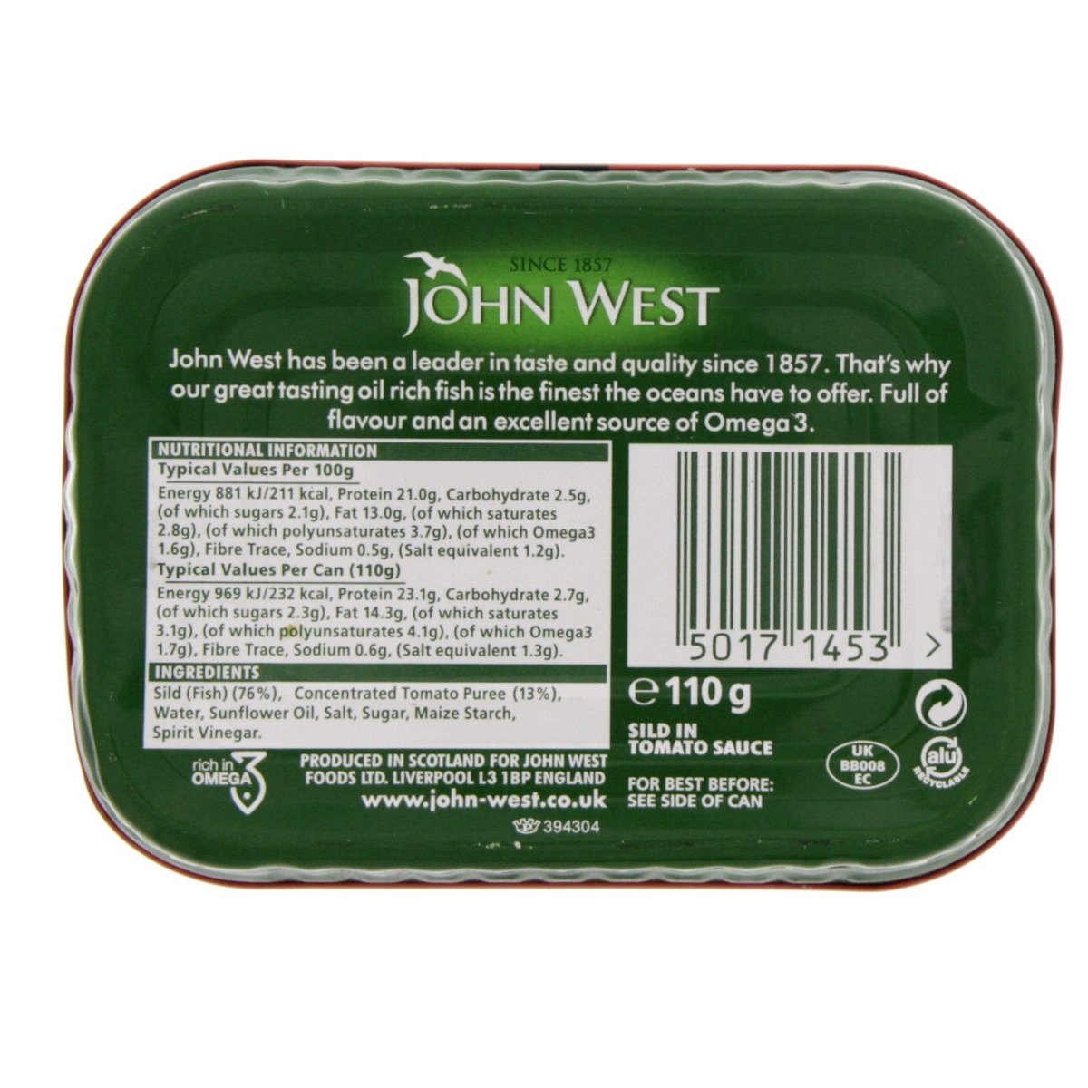John West Sild In Tomato Sauce 110 g