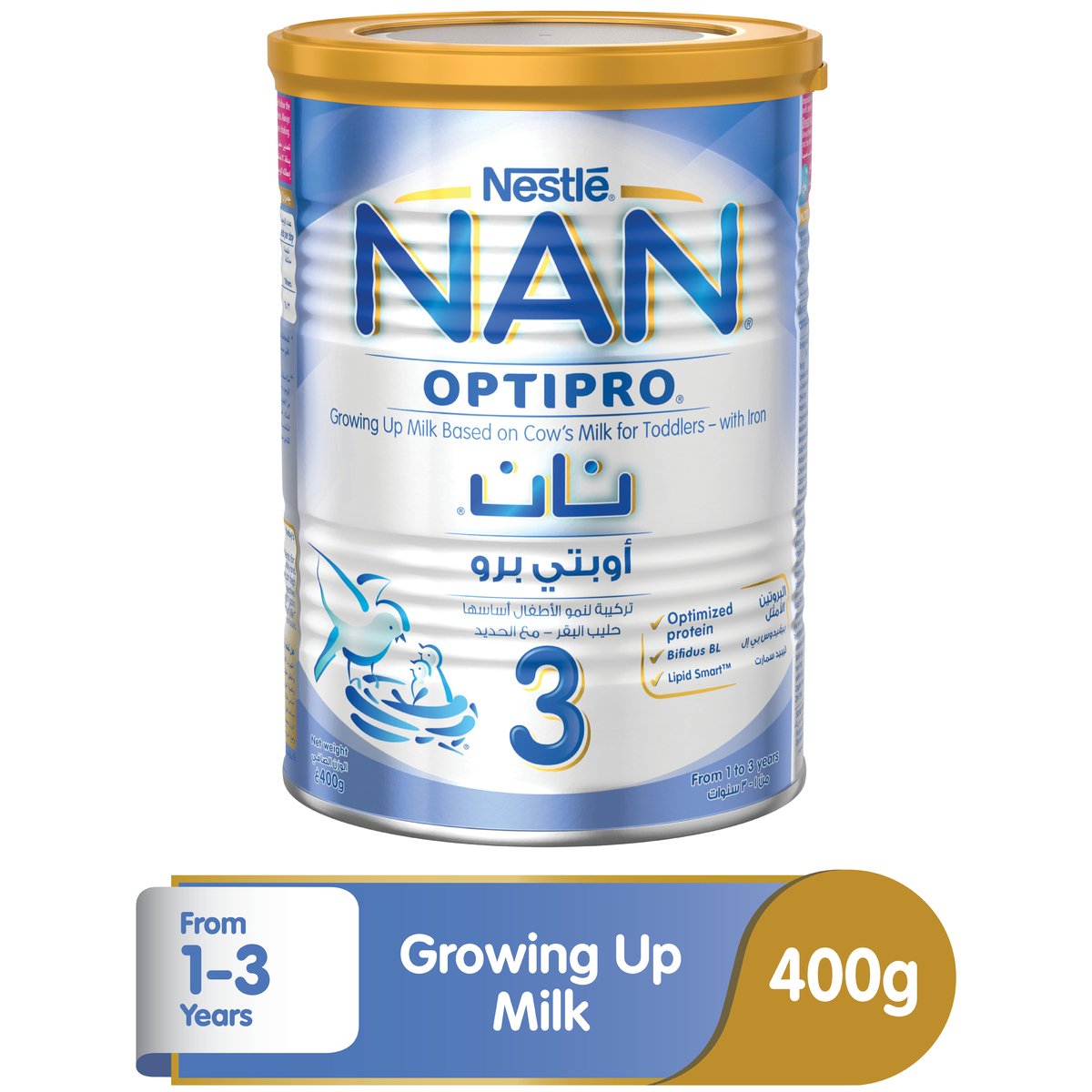 Nestle NAN Optipro Stage 3 Premium Growing-Up Formula Powder 1-3 Years 400 g