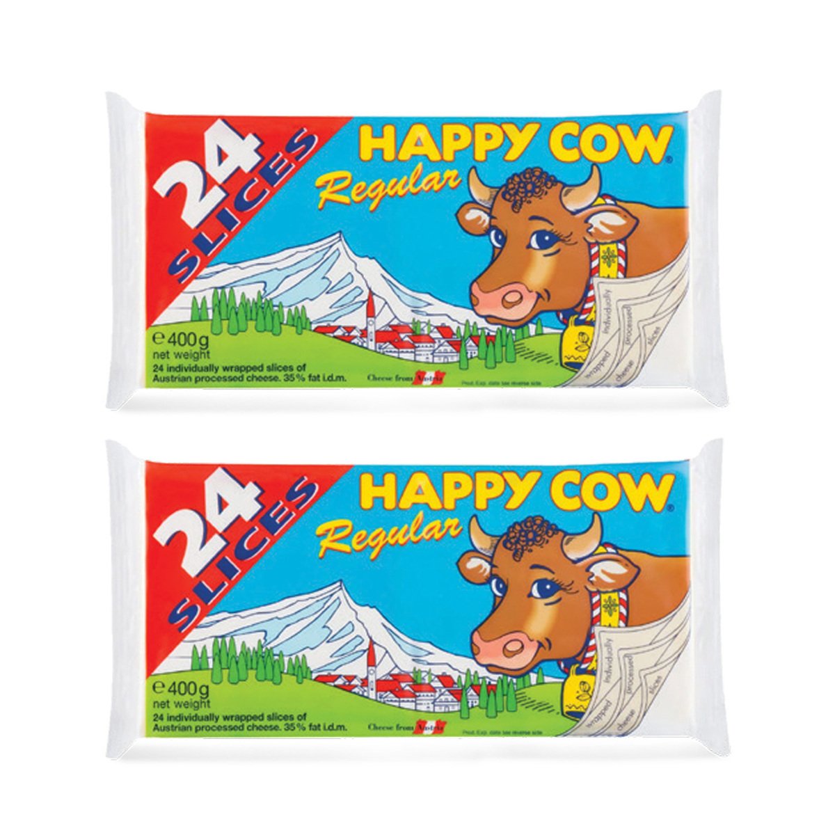 Happy Cow Cheese Slices 2 x 400 g
